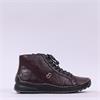 Rieker Laced Ankle Boot With Side Zip - Wine